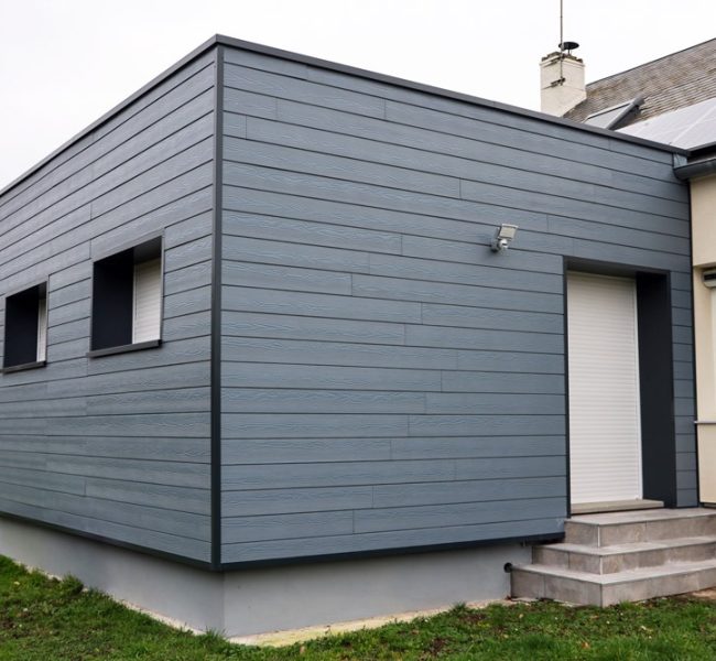 Isolation extérieure finition bardage cedral appuis de fenetres en aluminium